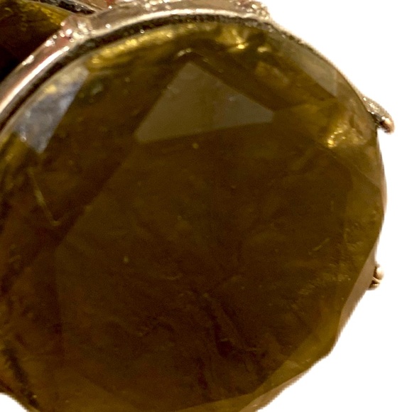 Olive circle drop earrings - Picture 2 of 2